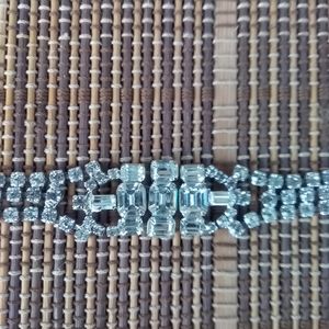 Fancy Vintage Rhinestone Clear Crystal Bracelet